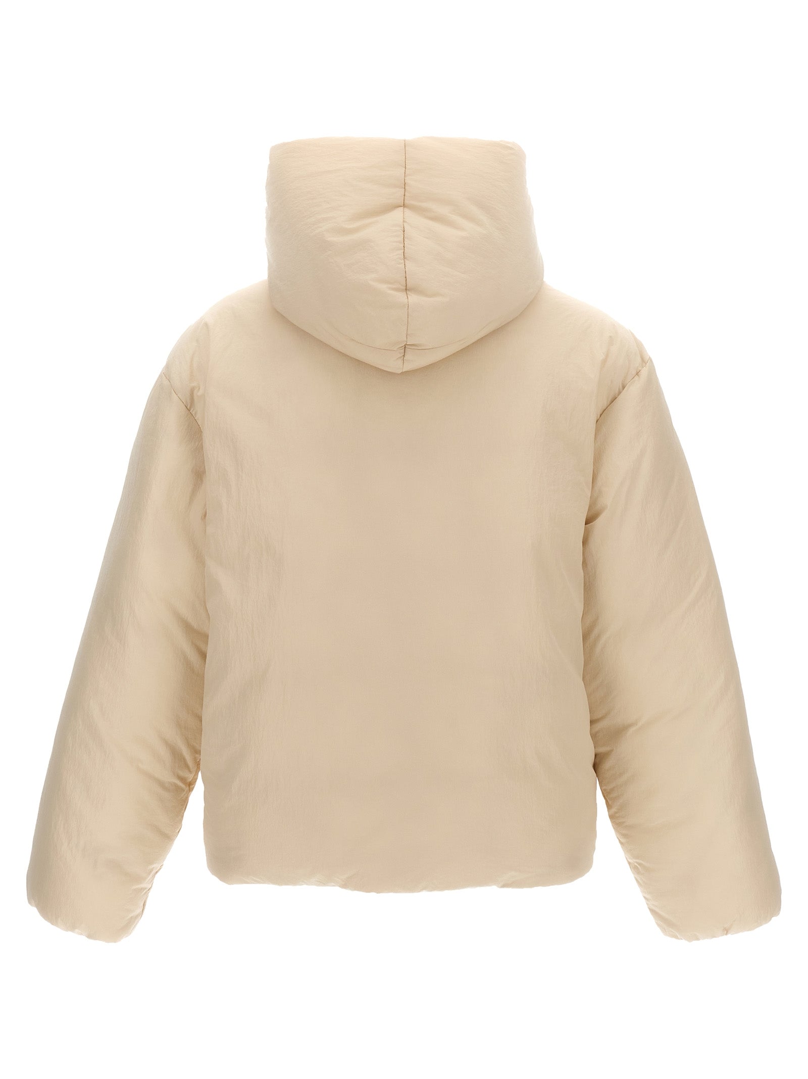 White Polyamide Full-Length Jacket