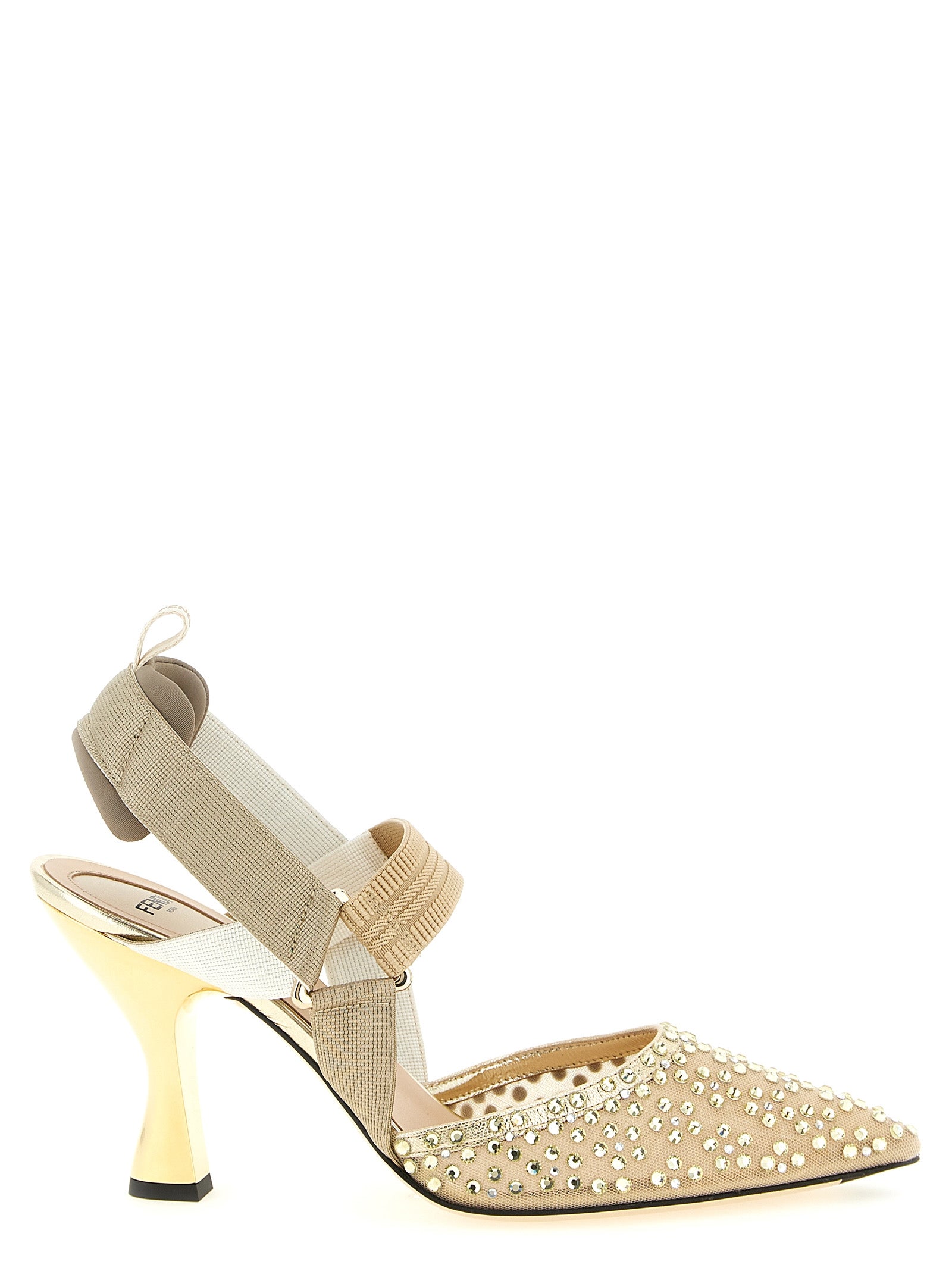 Beige Polyamide High Heel Pumps