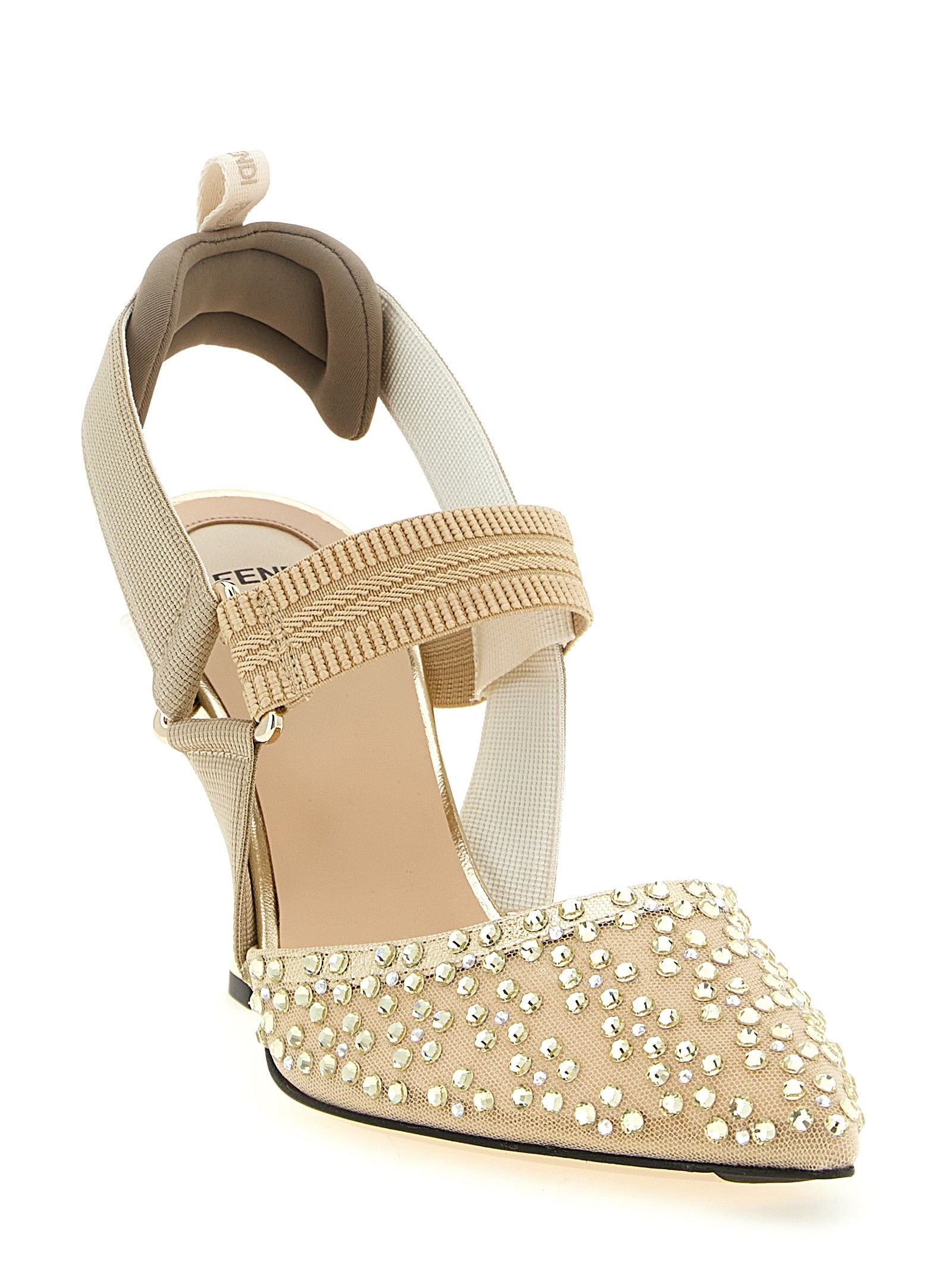 Beige Polyamide High Heel Pumps