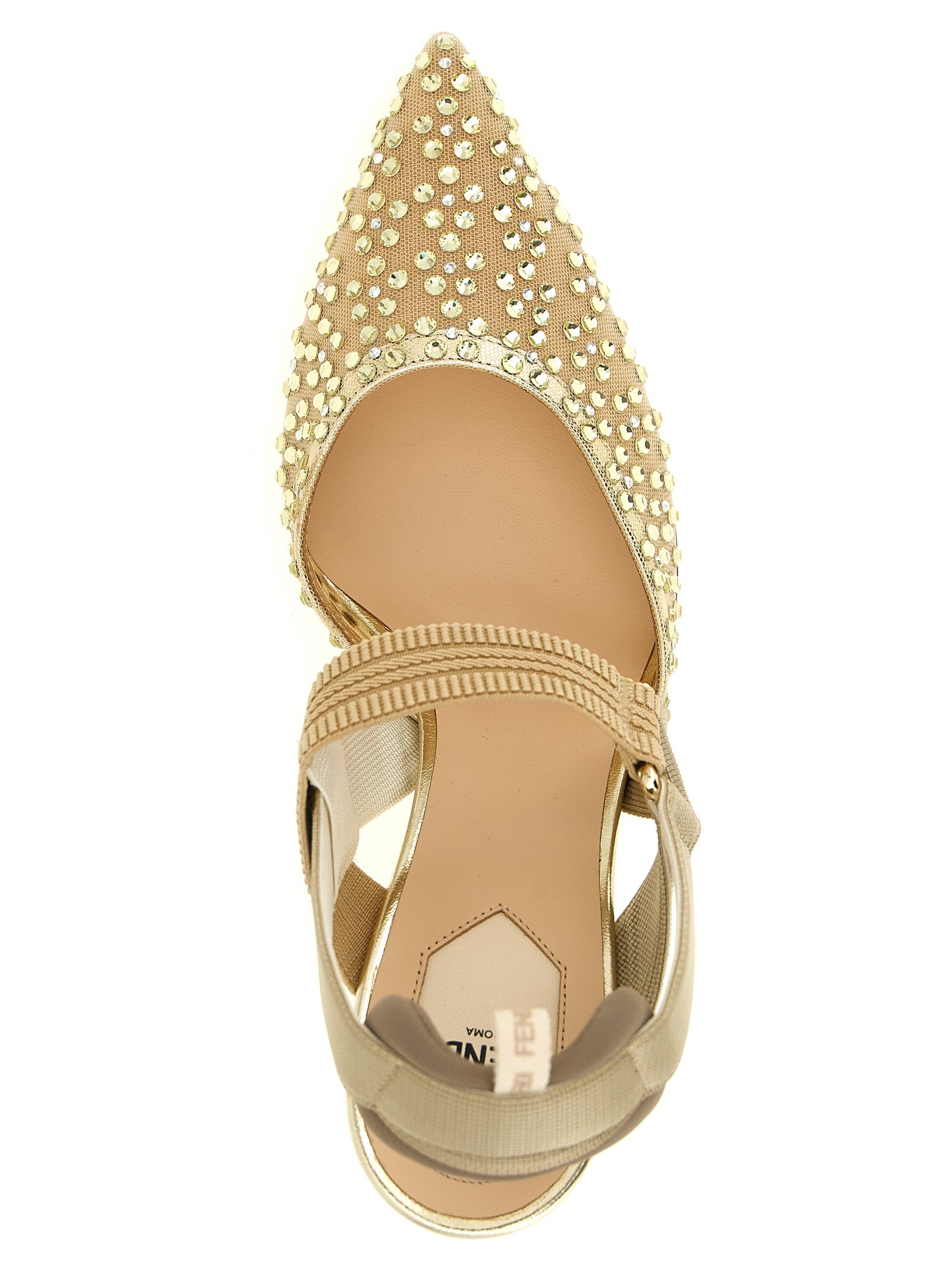 Beige Polyamide High Heel Pumps