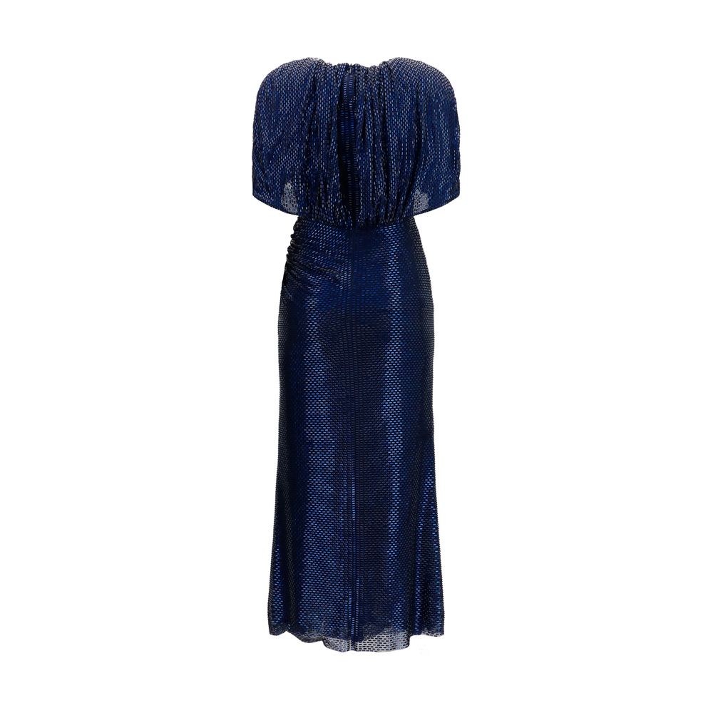 Vestido de cóctel de poliéster azul
