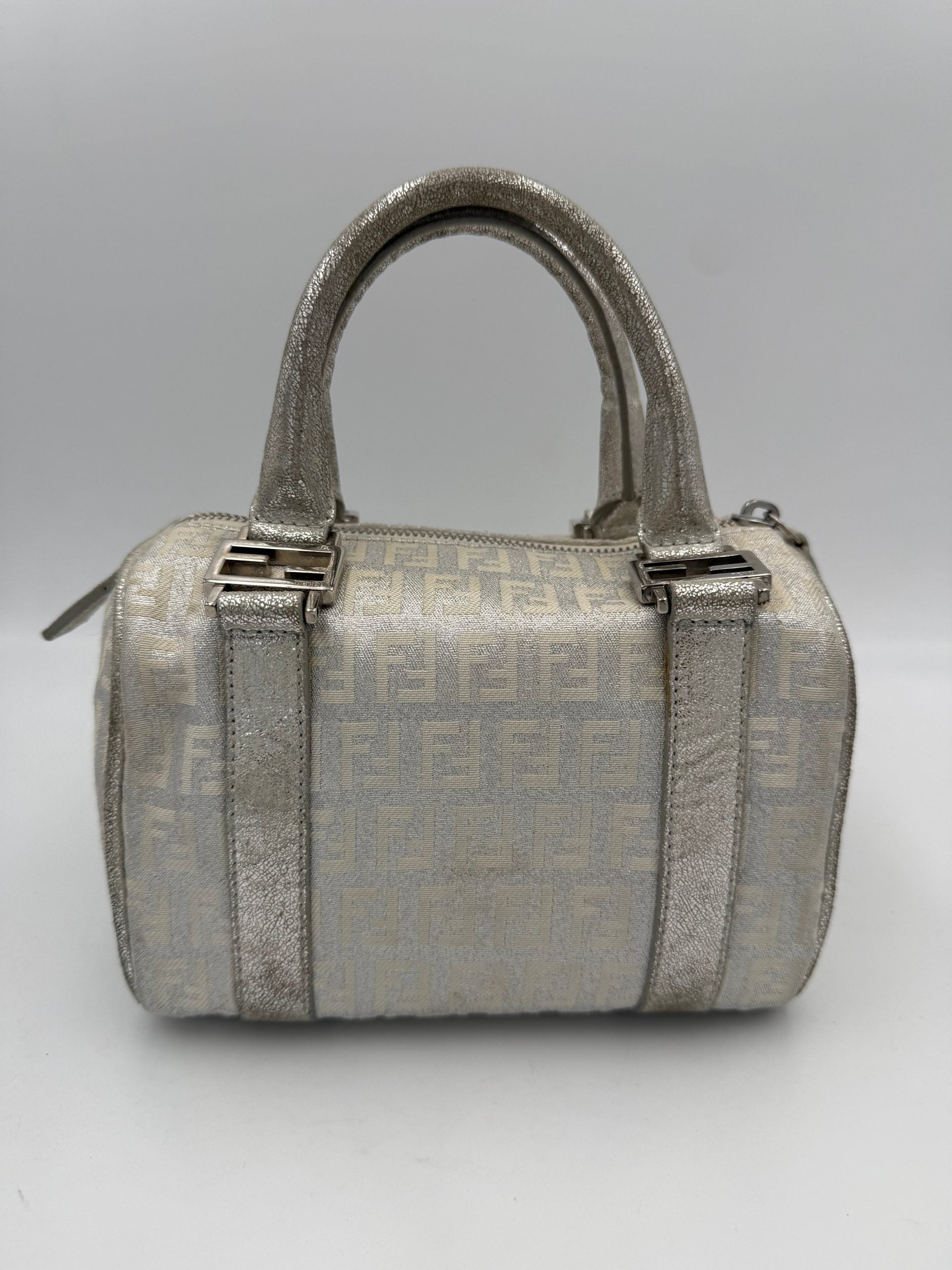 FENDI Mini Bauletto FF Zucchino Laminated Handbag