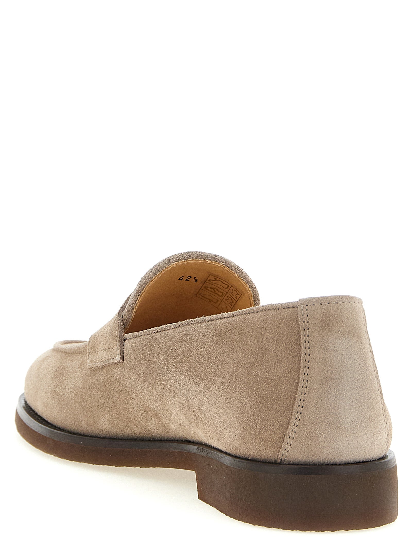 Gray Calfskin Slip-On Loafers for Men Luxury Comfort front view