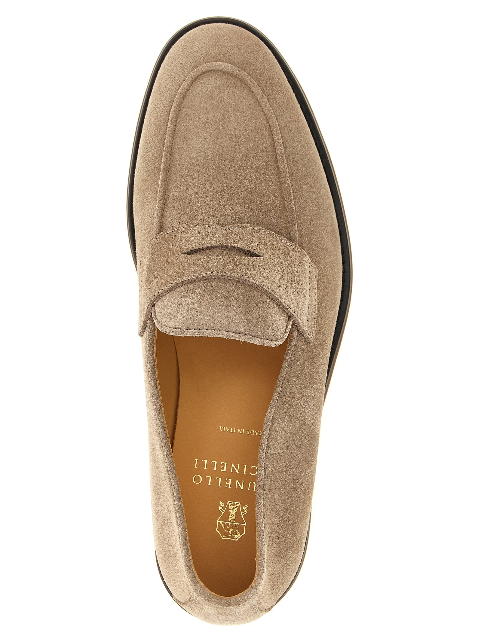 Gray Calfskin Slip-On Loafers for Men Luxury Comfort front view