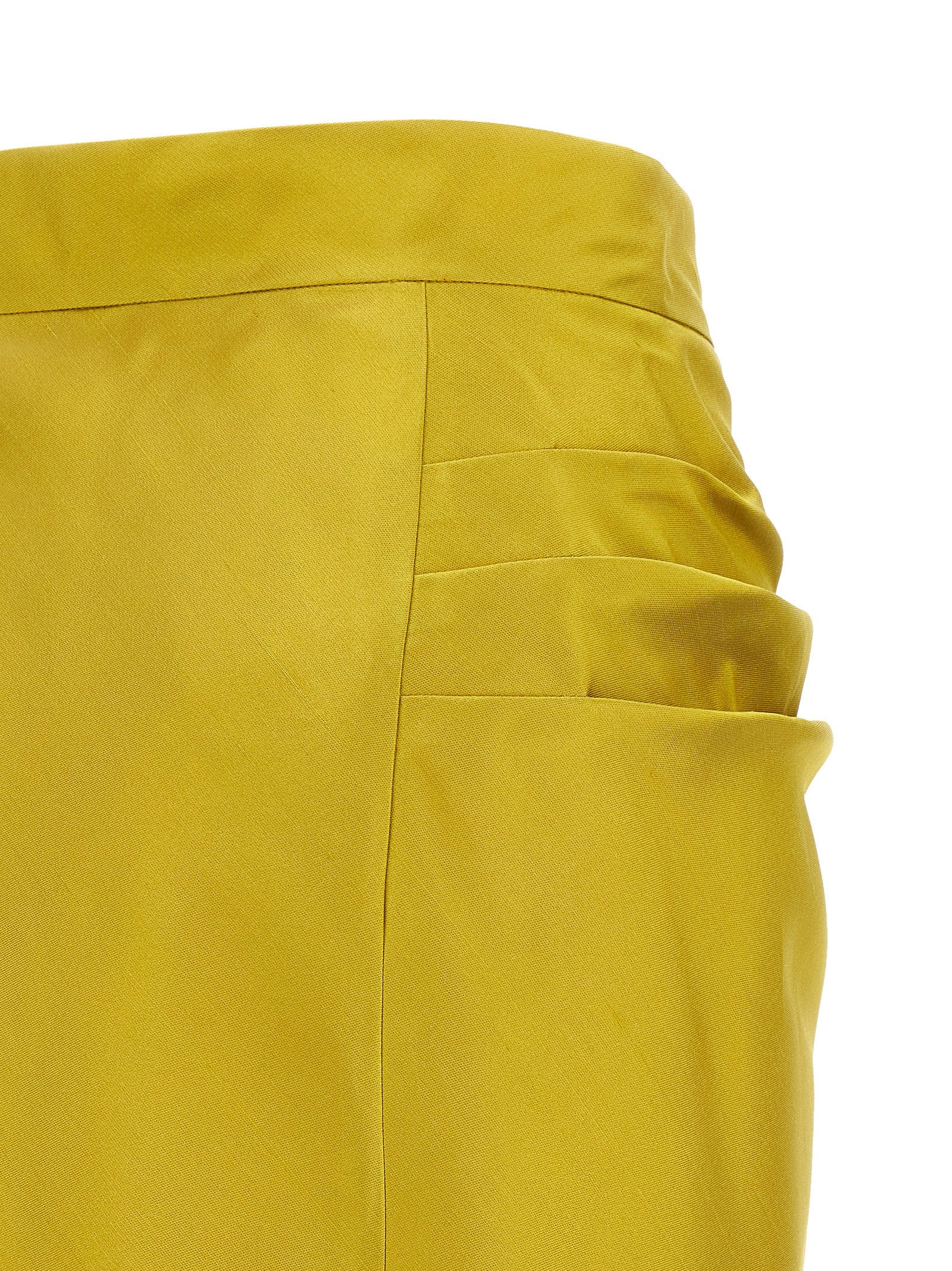 Bicolor Silk Midi Skirt