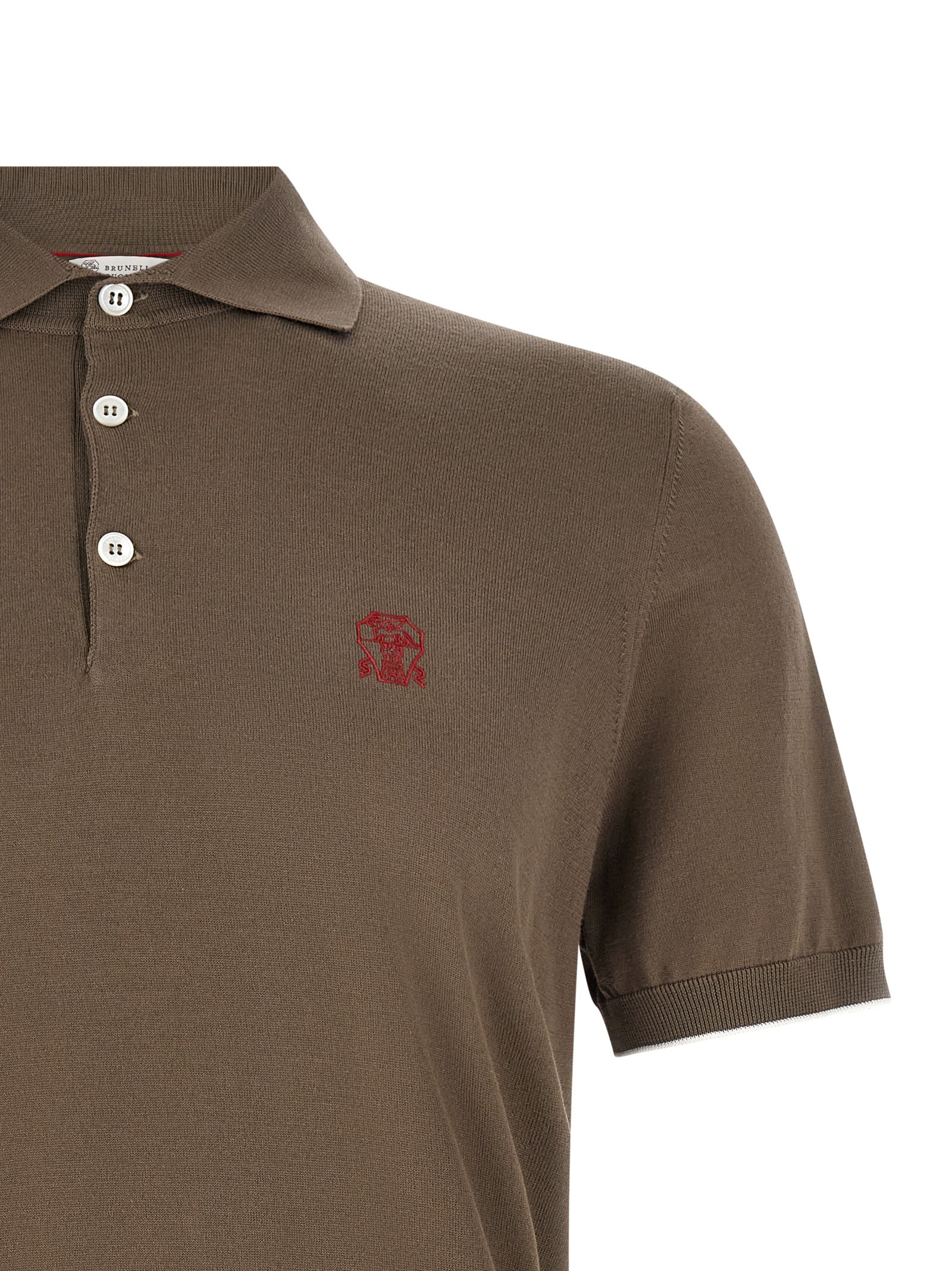 Brown Cotton Polo Shirt