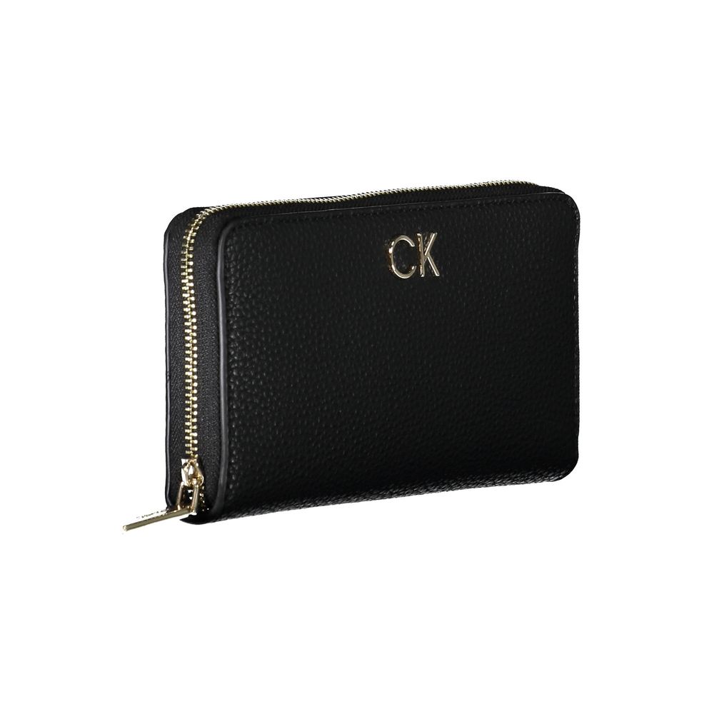 Black Polyester Womens Wallet