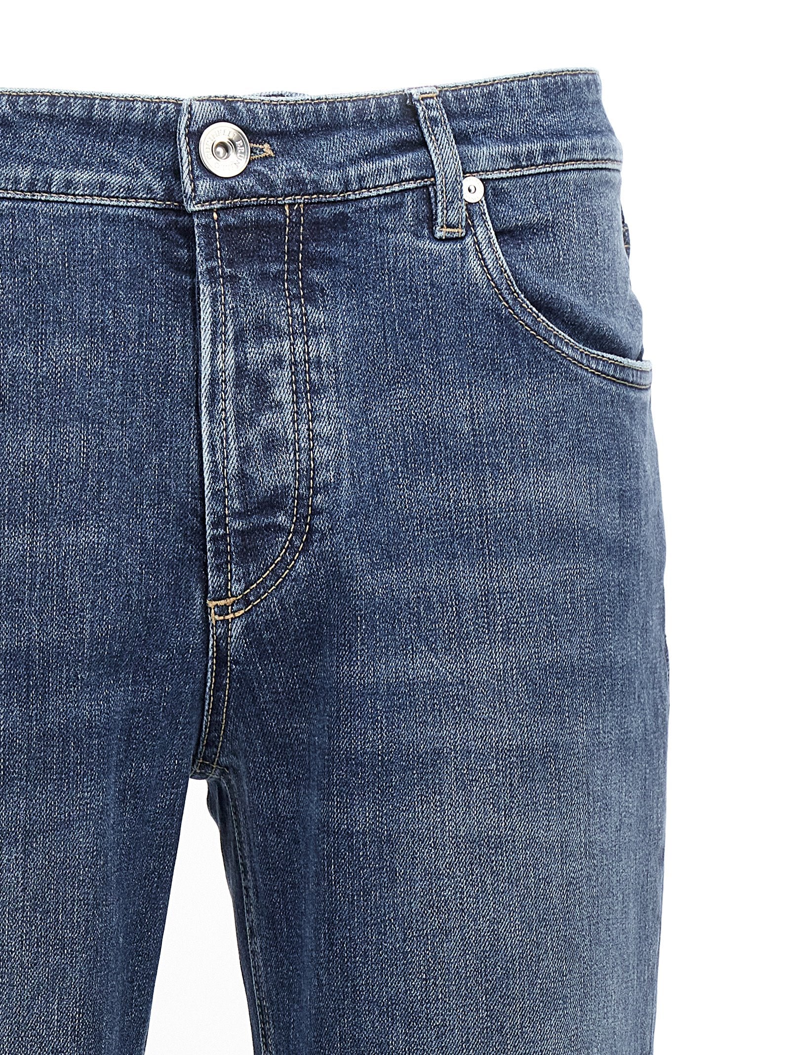 Blue Cotton Slim Fit Jeans