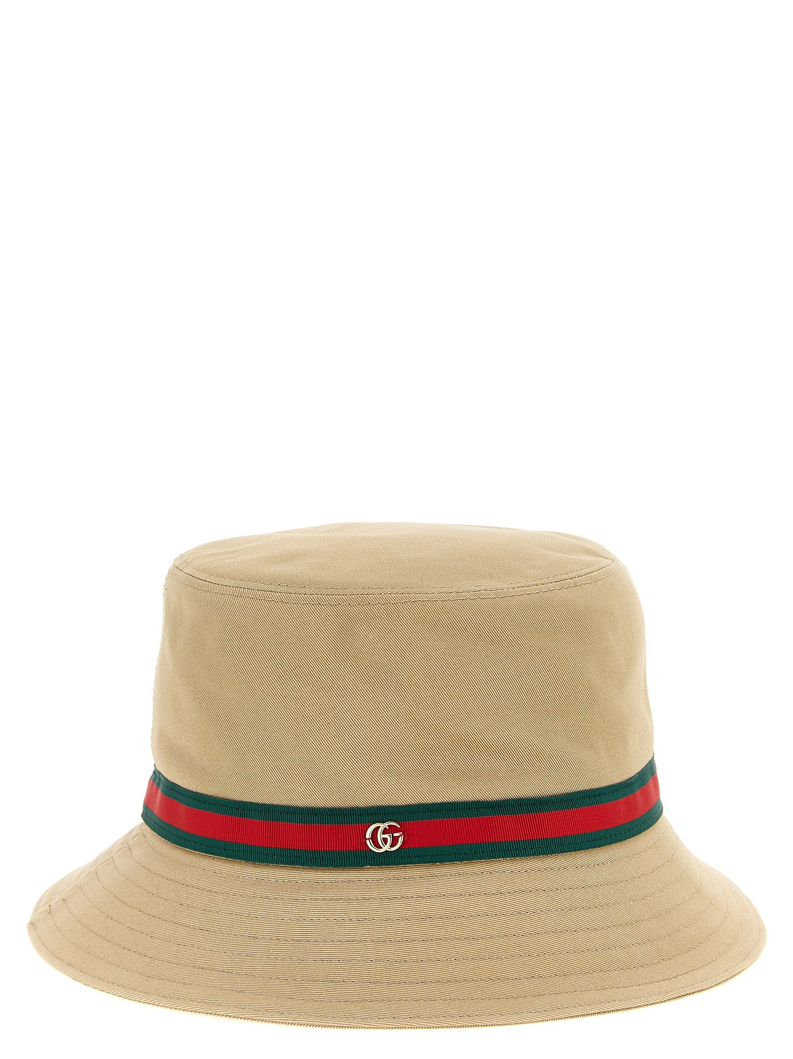 Beige Cotton Bucket Hat