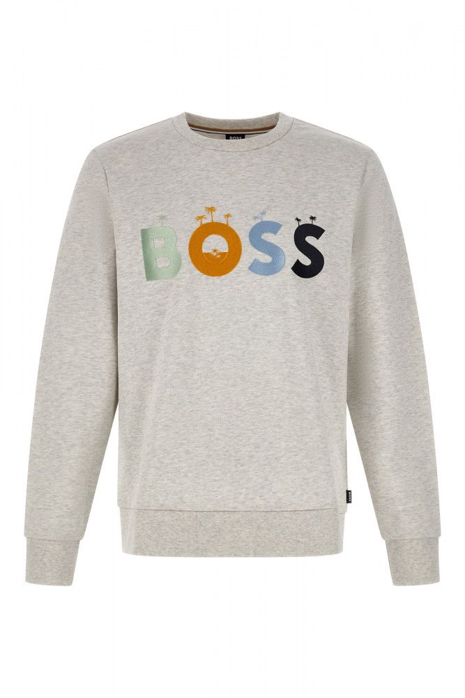 Sudadera de algodón gris con logo