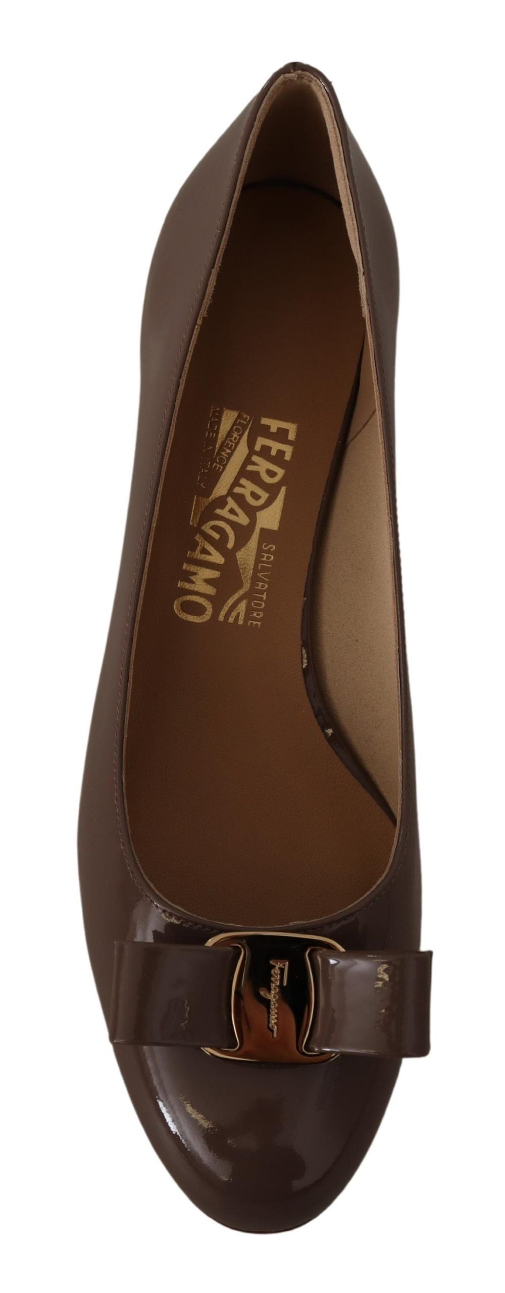 Salvatore Ferragamo Brune Naplak Kalveskinn Pumps Sko