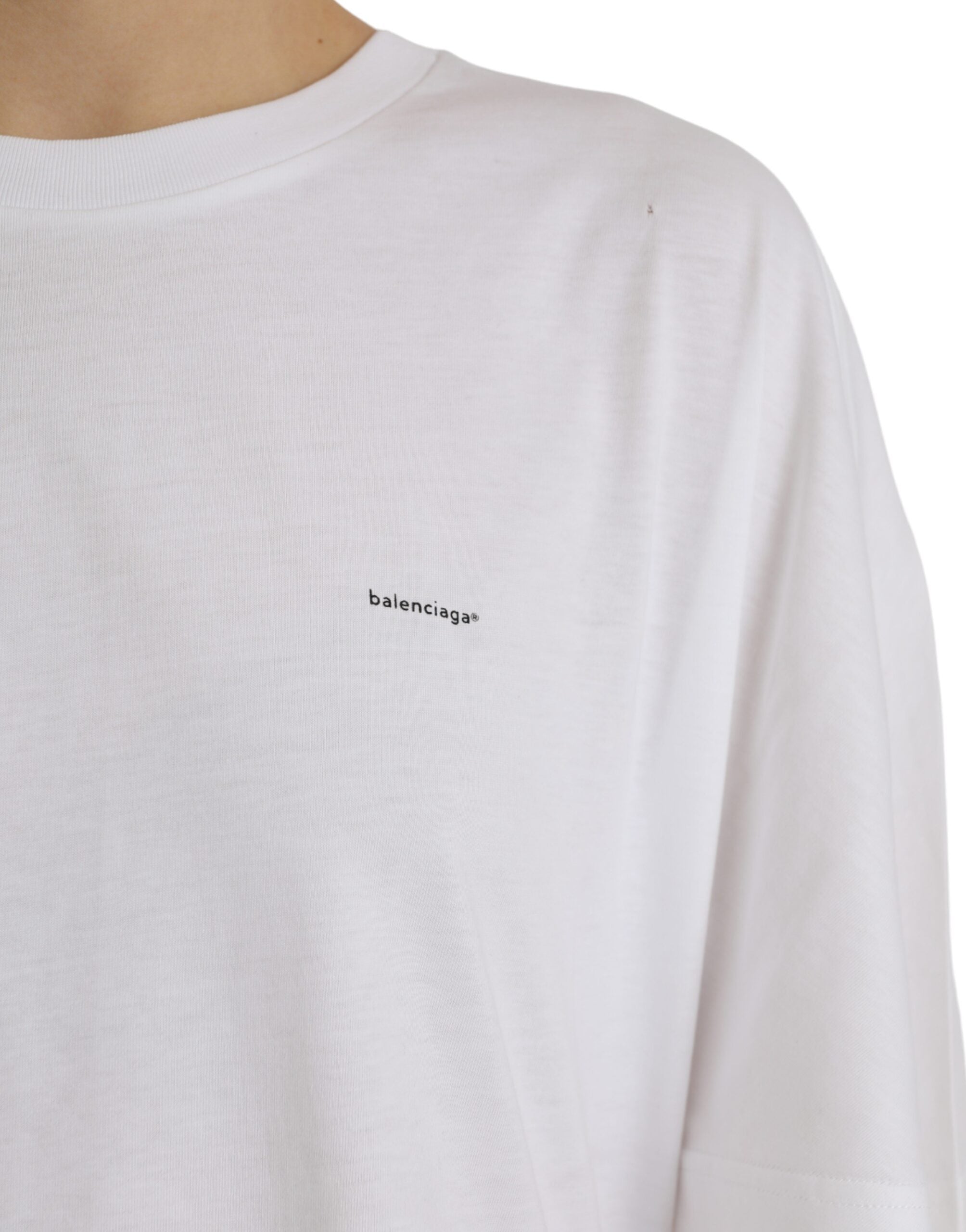 Balenciaga Hvit Bomull Rund Hals Korte Ermer T-skjorte