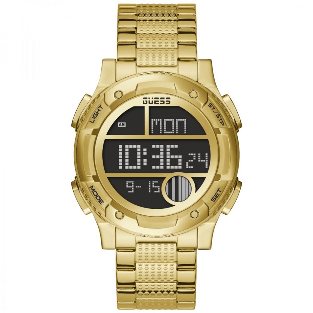 Reloj digital Guess de acero inoxidable dorado