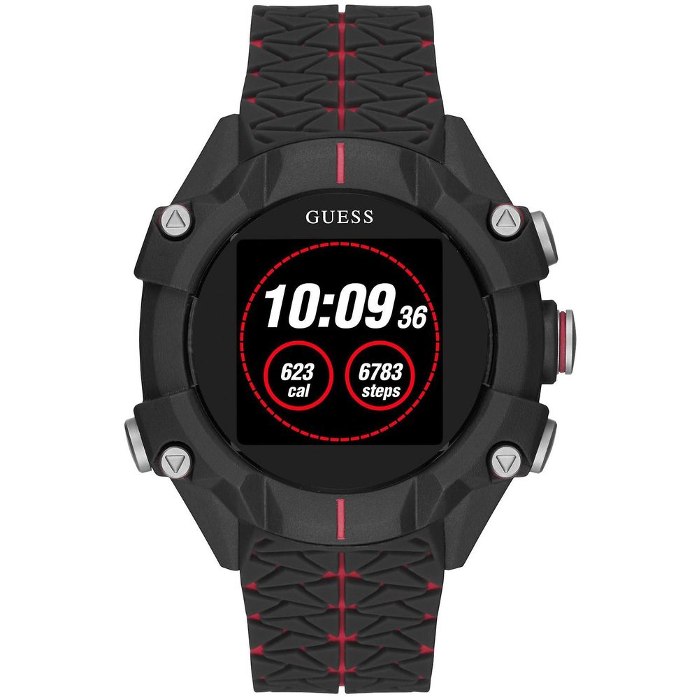 Reloj digital de resina negra Guess