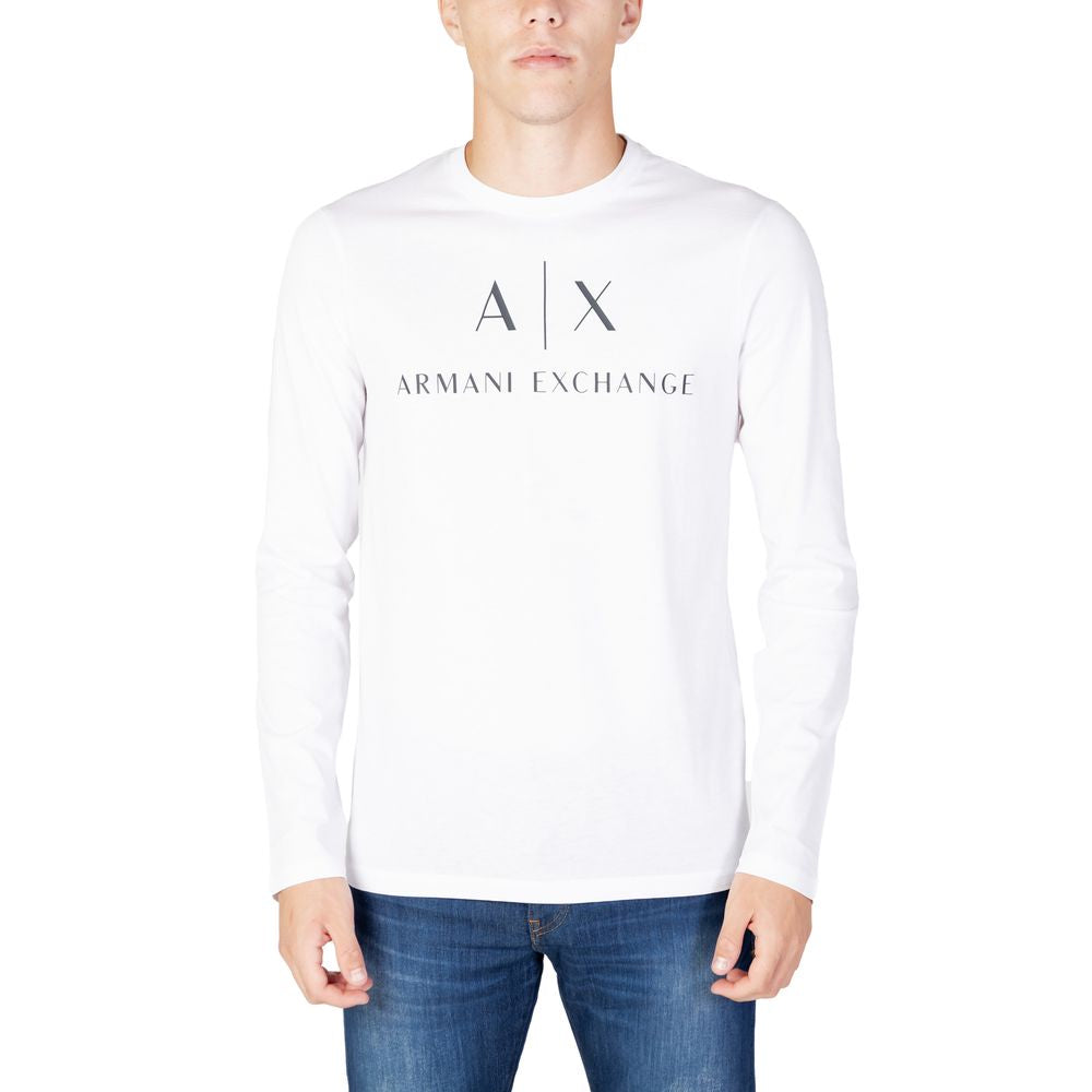 Armani Exchange hvit langermet t-skjorte i bomull
