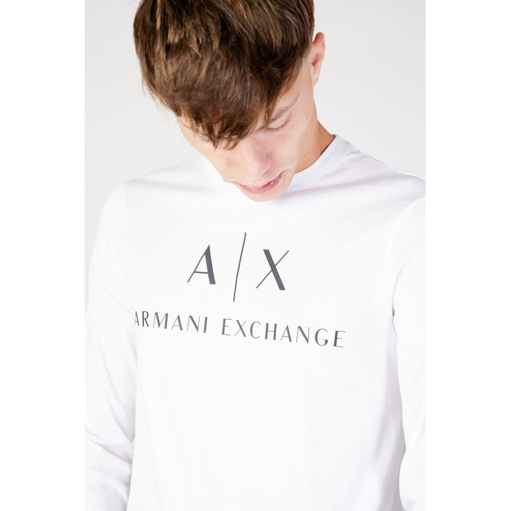 Armani Exchange hvit langermet t-skjorte i bomull