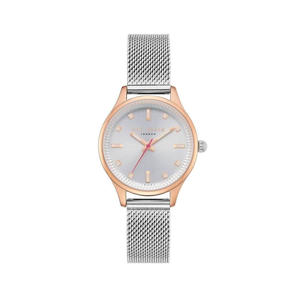 Reloj de vestir de acero inoxidable plateado