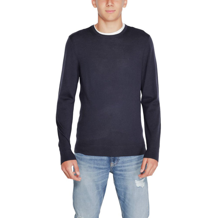 Calvin Klein blå genser i resirkulert ull