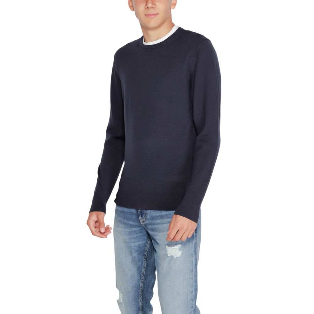 Calvin Klein blå genser i resirkulert ull