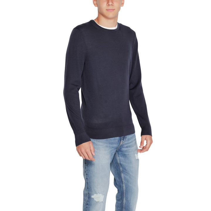 Calvin Klein blå genser i resirkulert ull