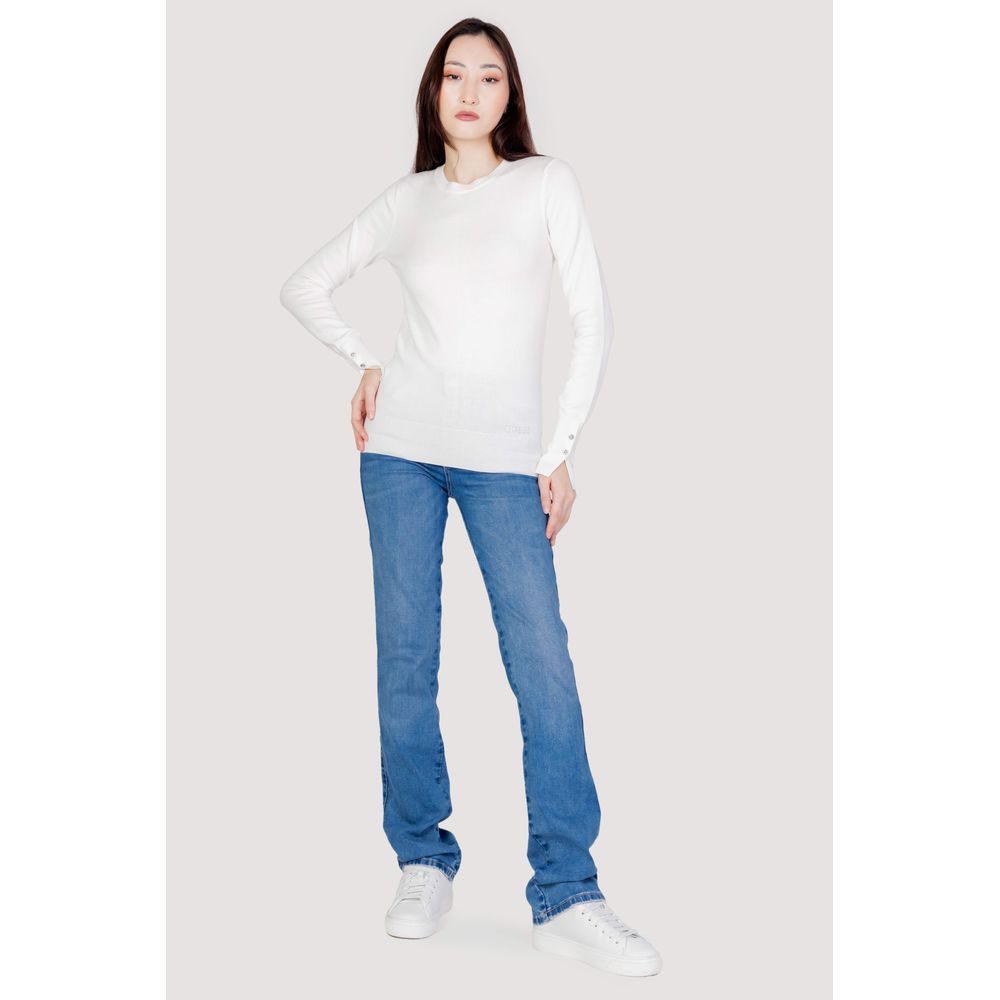 Guess White Cotton Sweatshirt