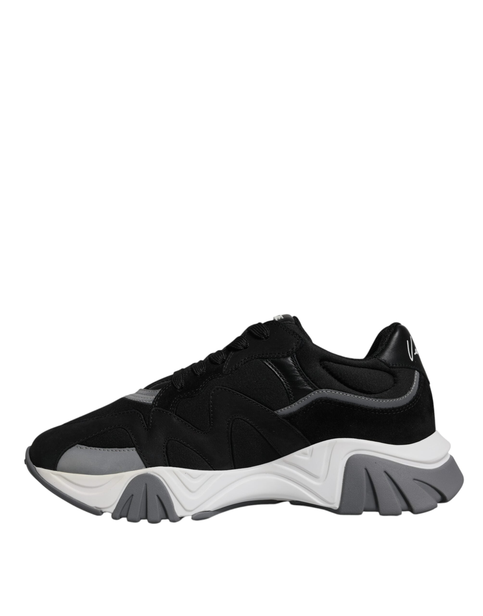 Versace Sorte Skinn Neopren Chunky Lave Joggesko Squalo Sko
