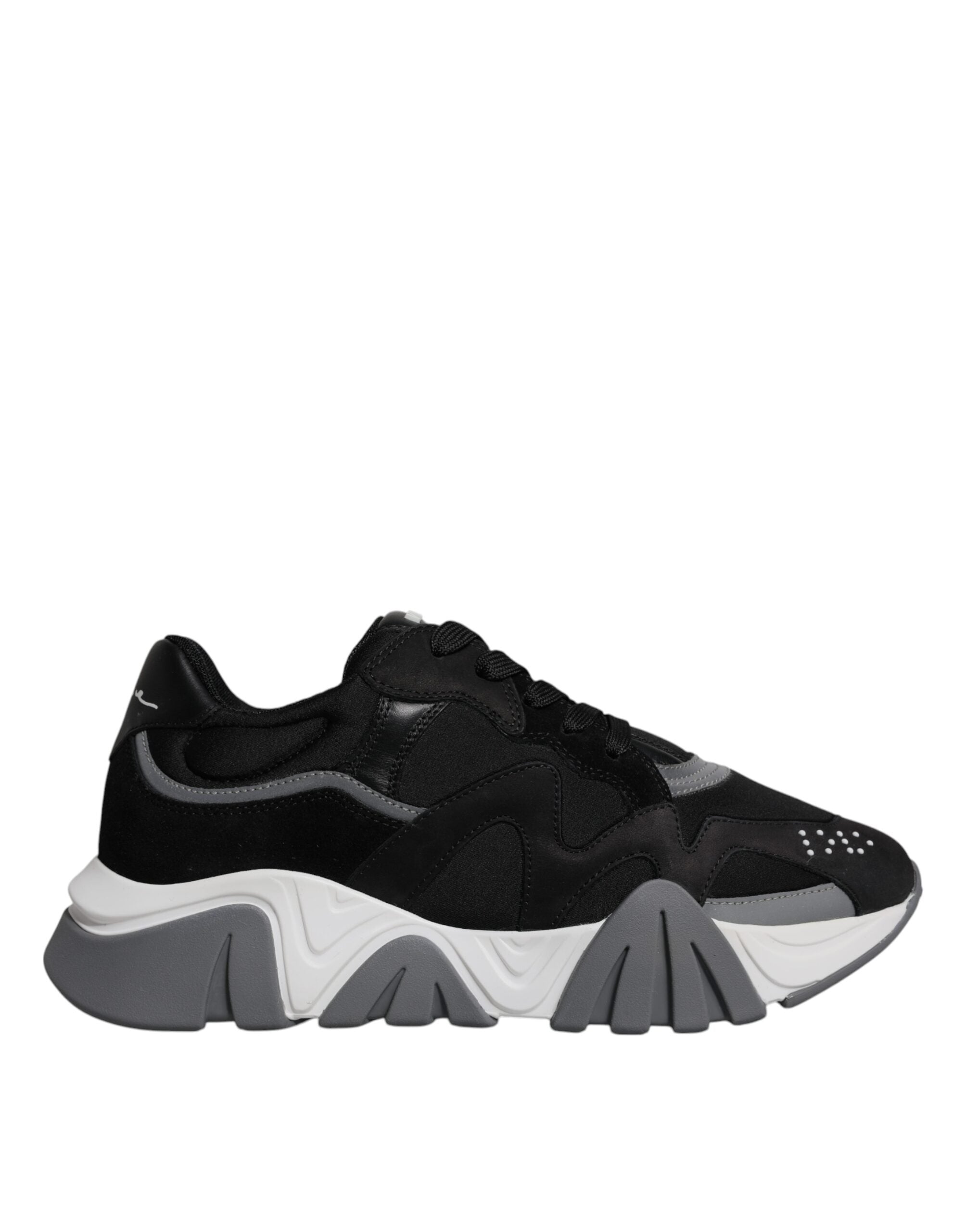 Versace Sorte Skinn Neopren Chunky Lave Joggesko Squalo Sko