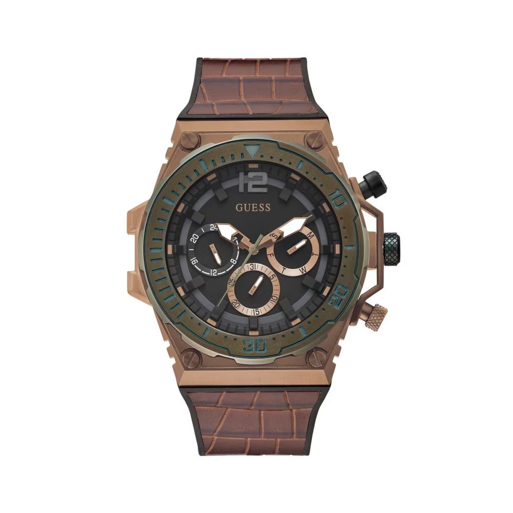 Reloj de vestir sintético Guess marrón