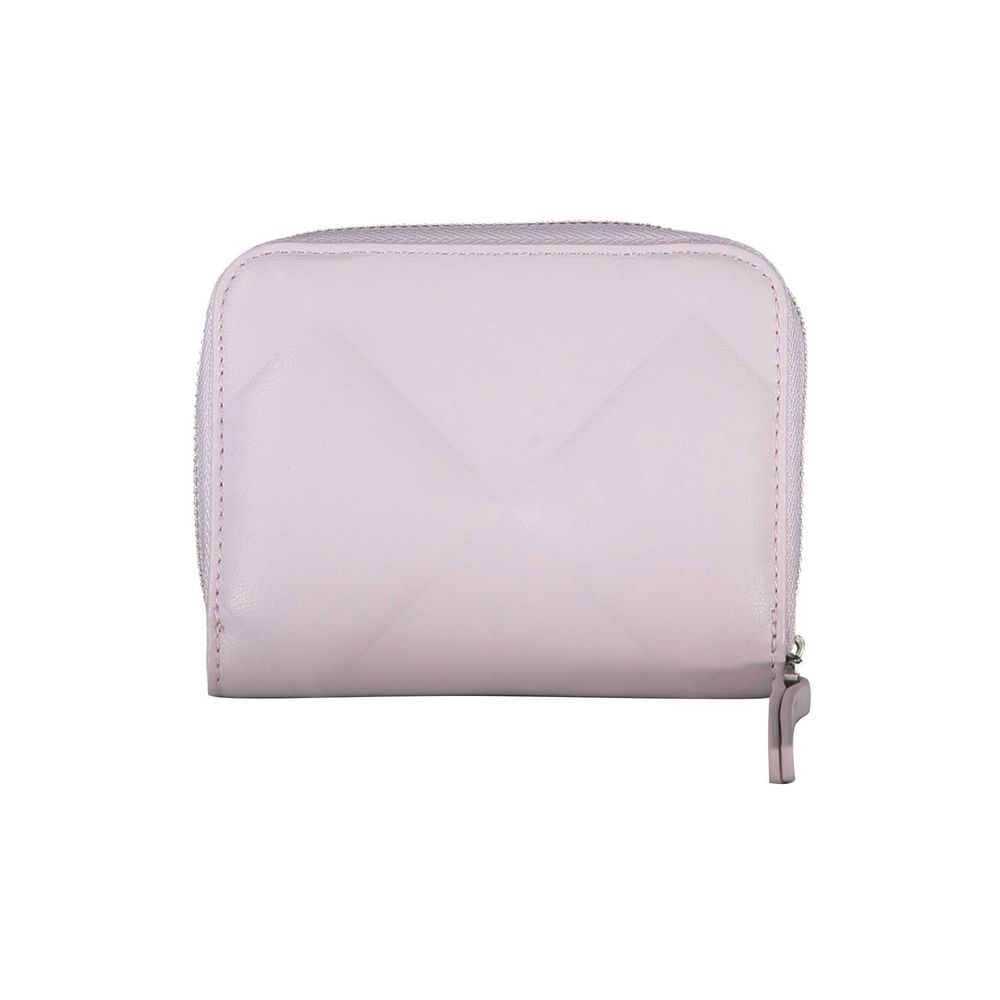 Billetera de poliéster morada para mujer