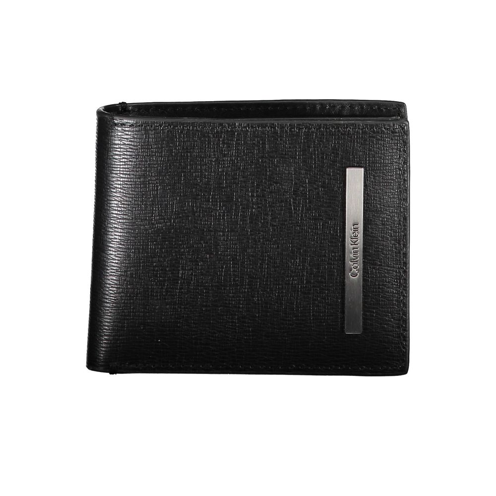 Billetera de hombre de cuero ecológico negro