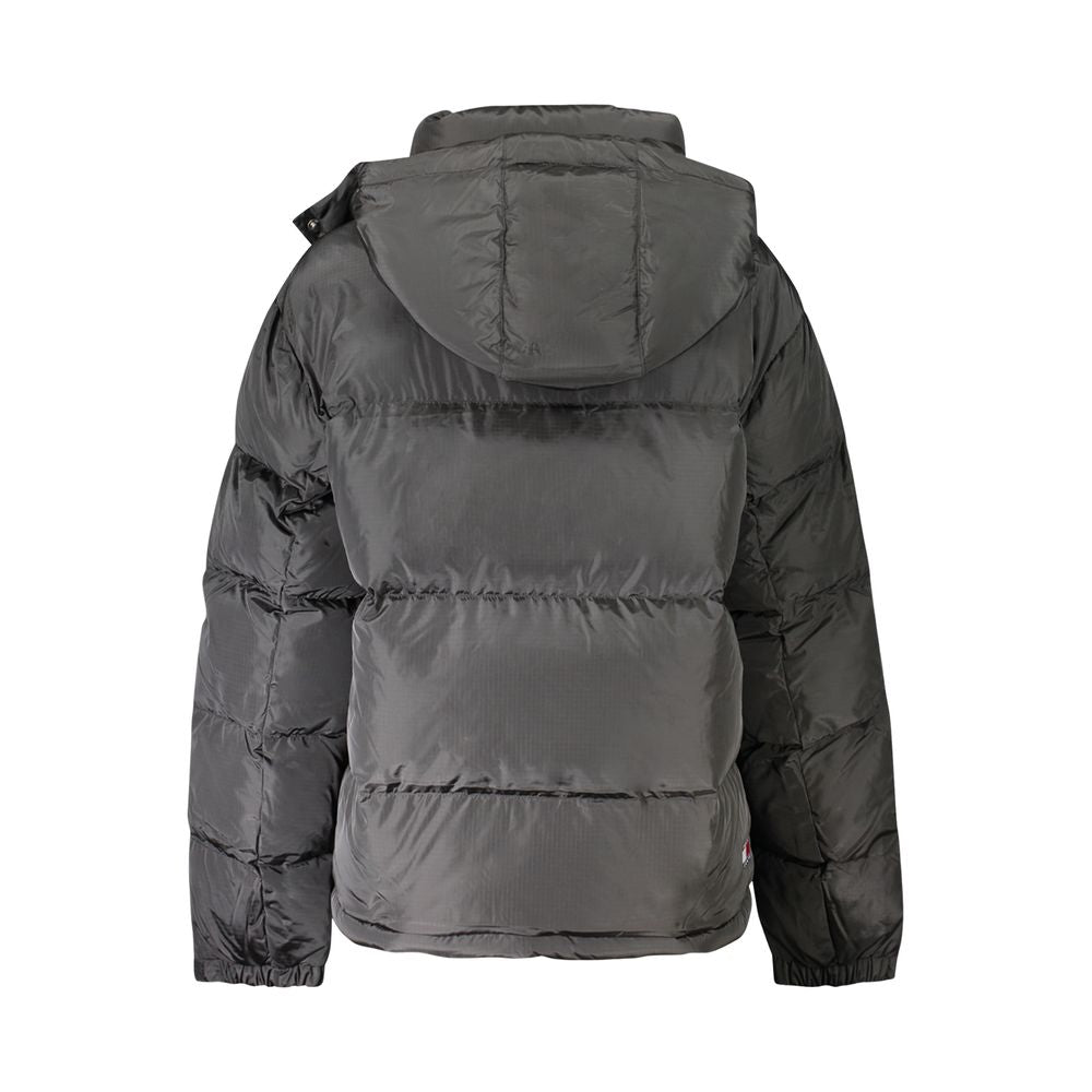 Tommy Hilfiger «Sort polyester damejakke med avtakbar hette»