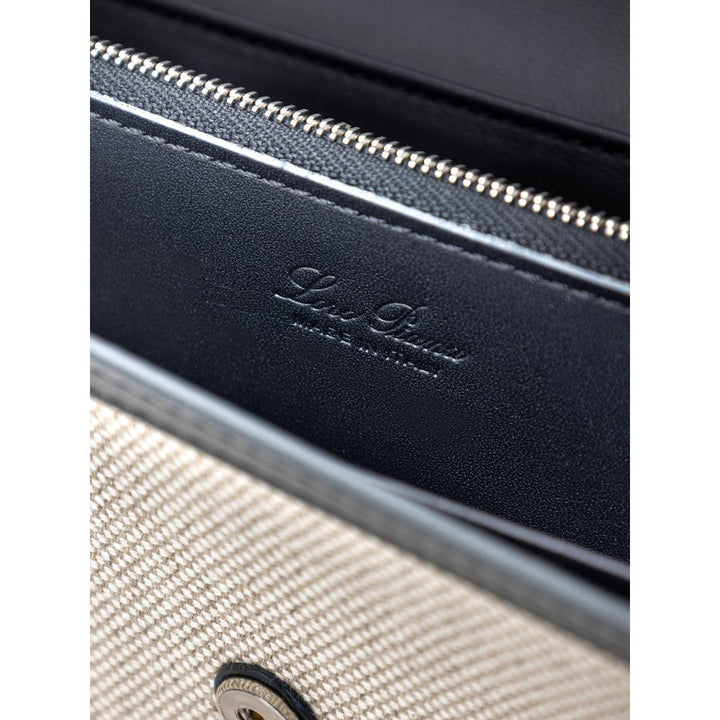 Loro Piana lommebok i beige stoff og skinn