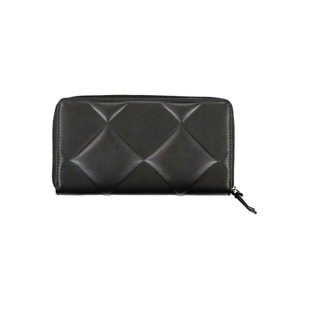 Cartera de poliéster negra para mujer