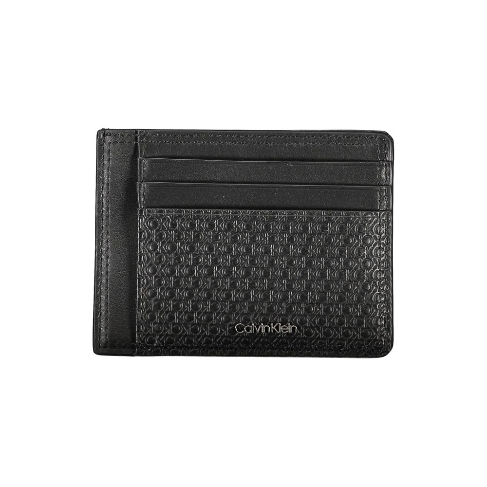 Monedero Elegante de Cuero Negro con Tarjetero