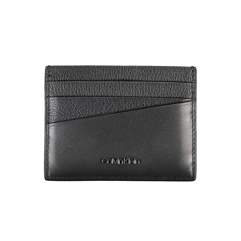 Cartera de cuero negra para hombre