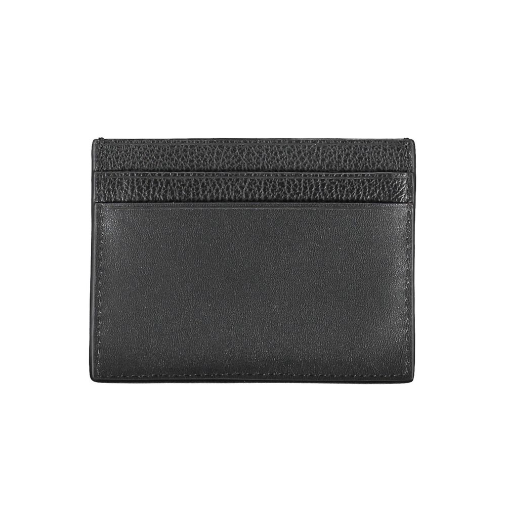 Cartera de cuero negra para hombre