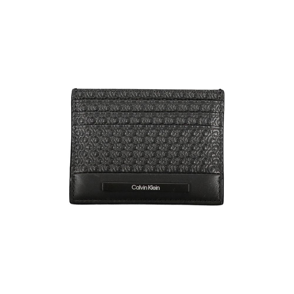 Billetera de poliuretano negra para hombre