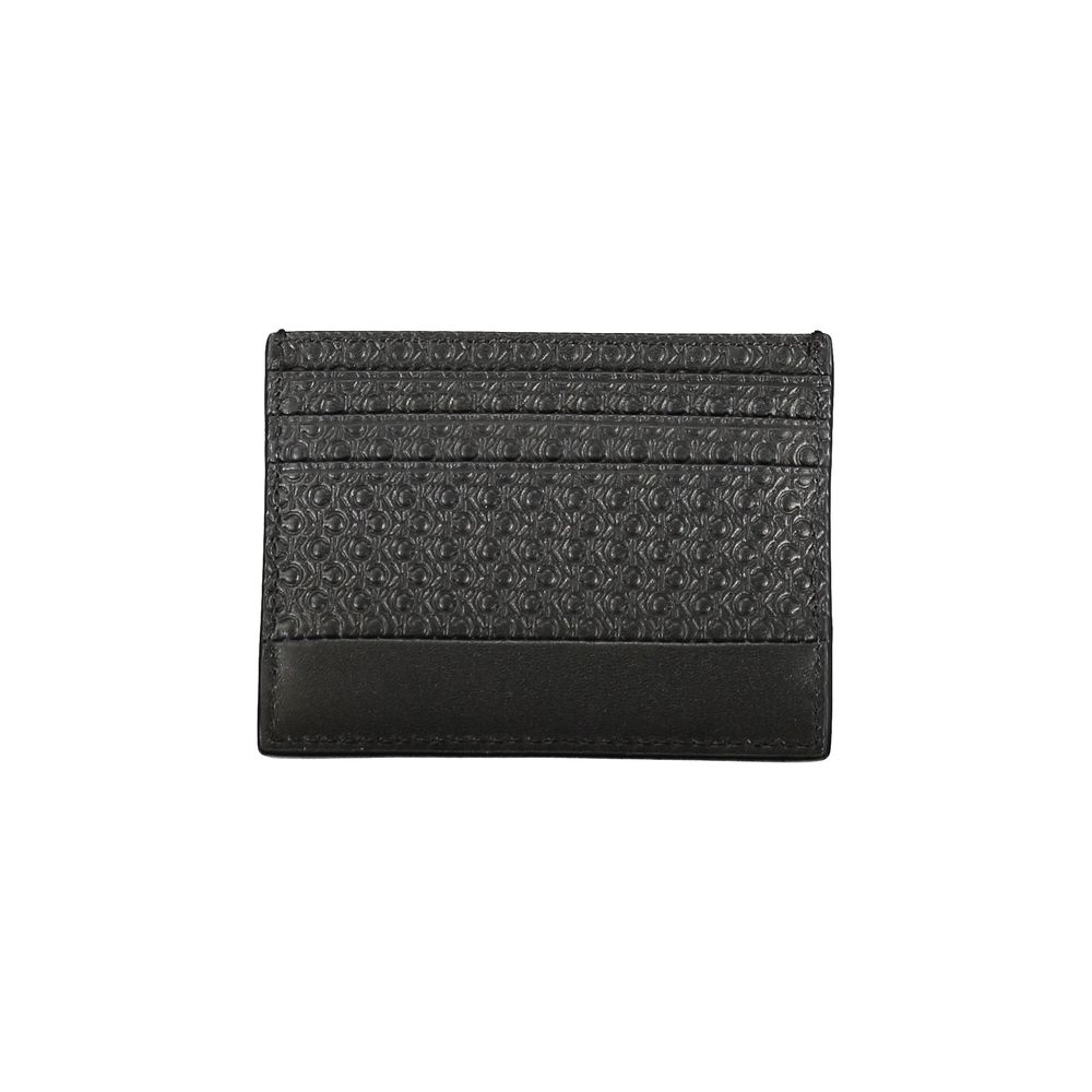 Billetera de poliuretano negra para hombre