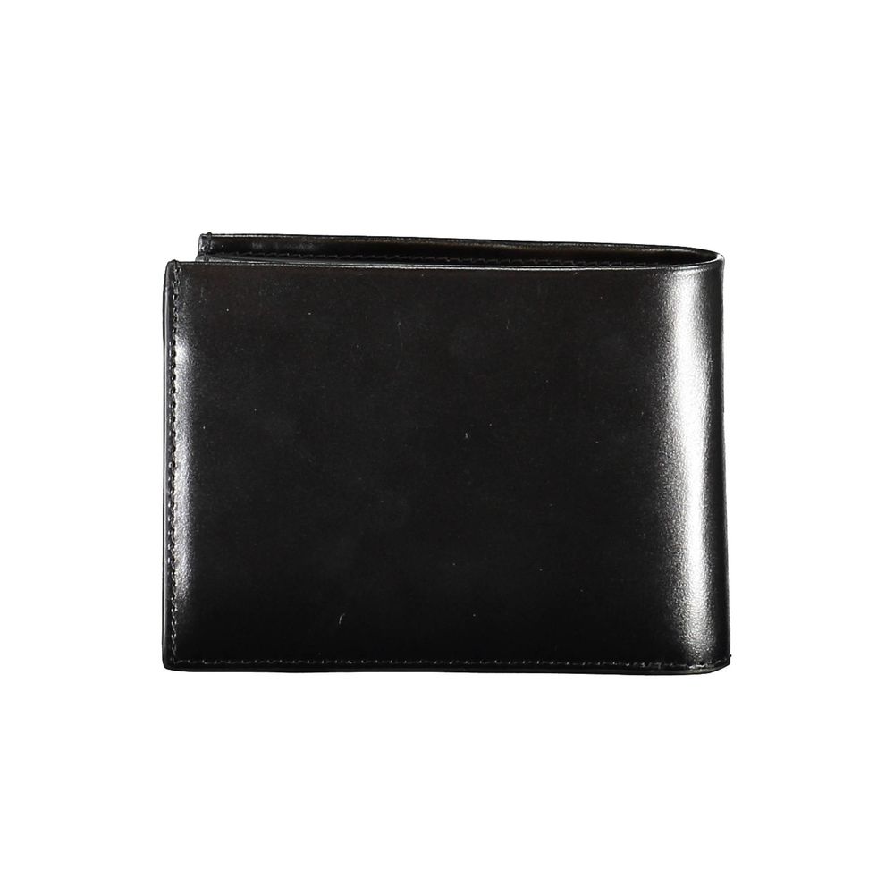 Billetera de cuero negro para hombre