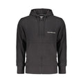 Calvin Klein Black Cotton Men Sweater with Hood and Central Pockets