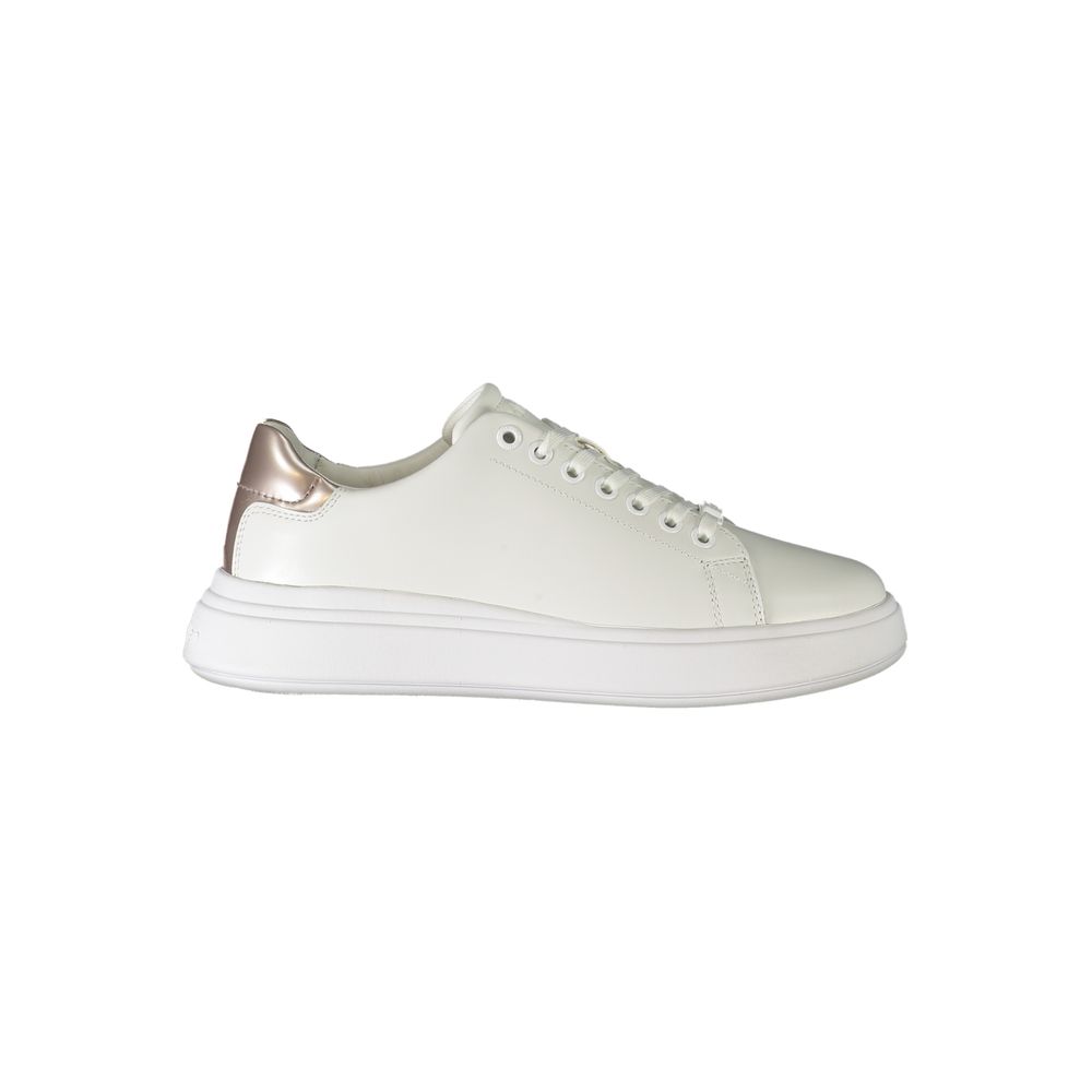 Calvin Klein Hvite Skinn Sneakers til Dame