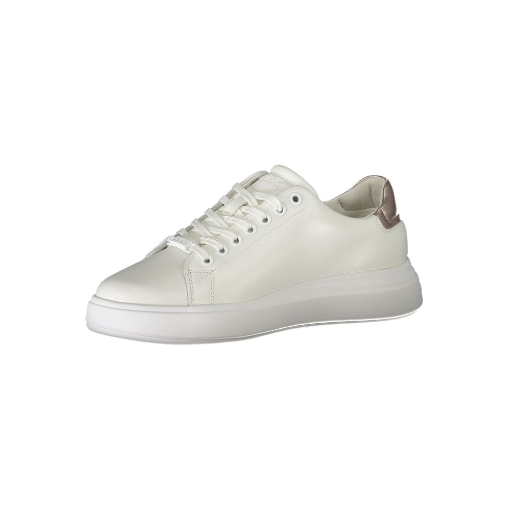 Calvin Klein Hvite Skinn Sneakers til Dame