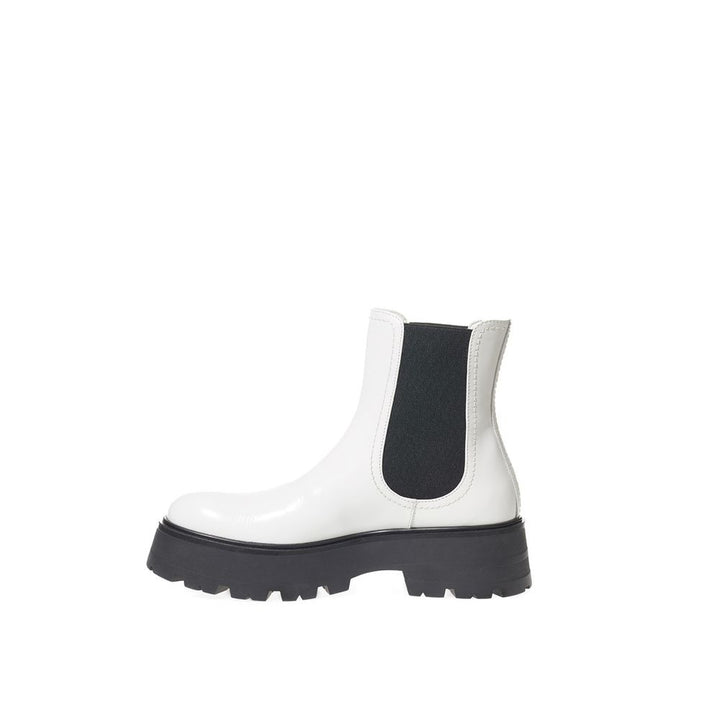 Alexander McQueen Svarte og hvite Chelsea-boots i skinn