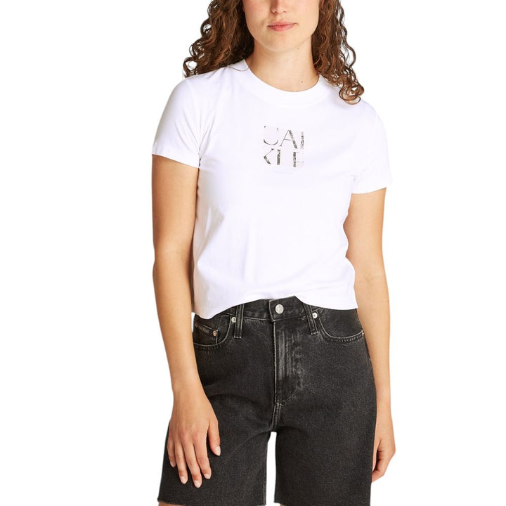 Calvin Klein Jeans Hvit T-skjorte i resirkulert bomull
