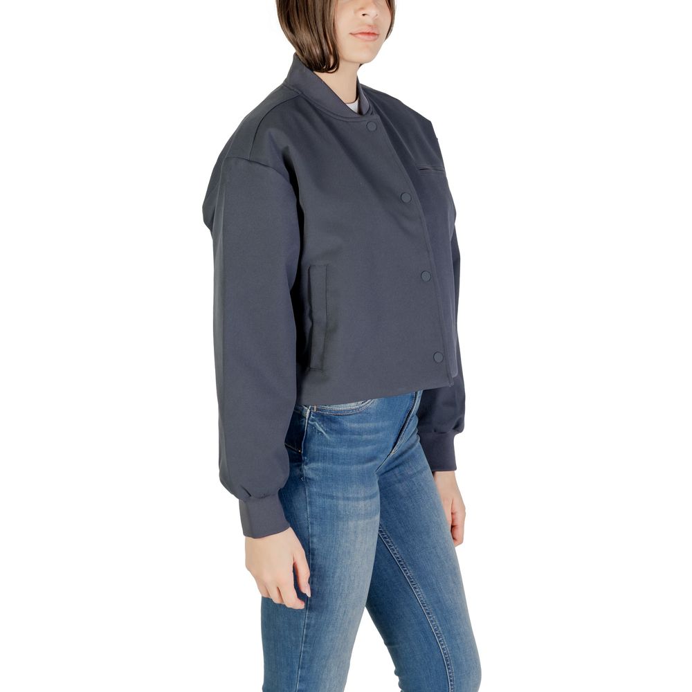 Gray Recycled Polyester Bomber