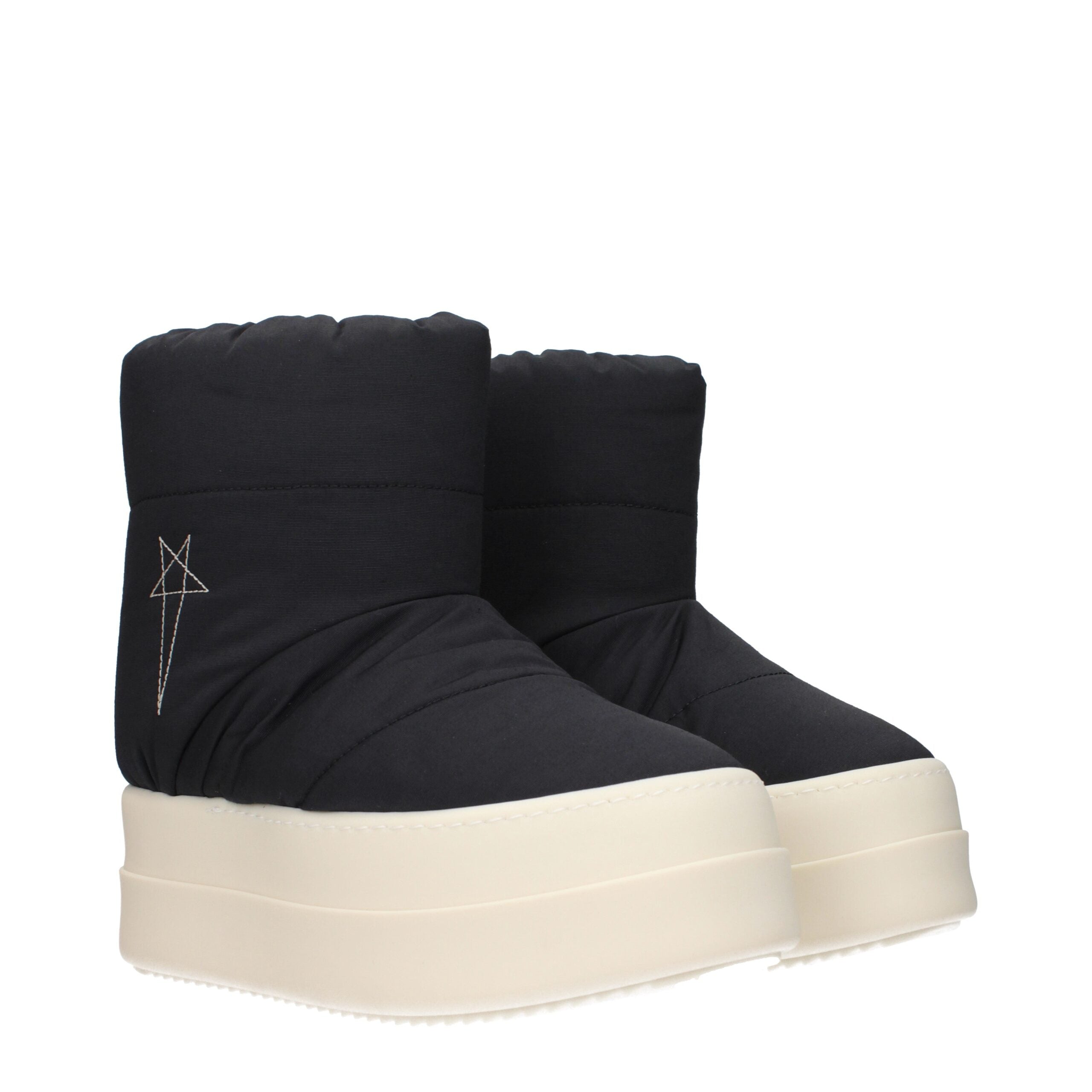 Black Fabric Ankle Boots