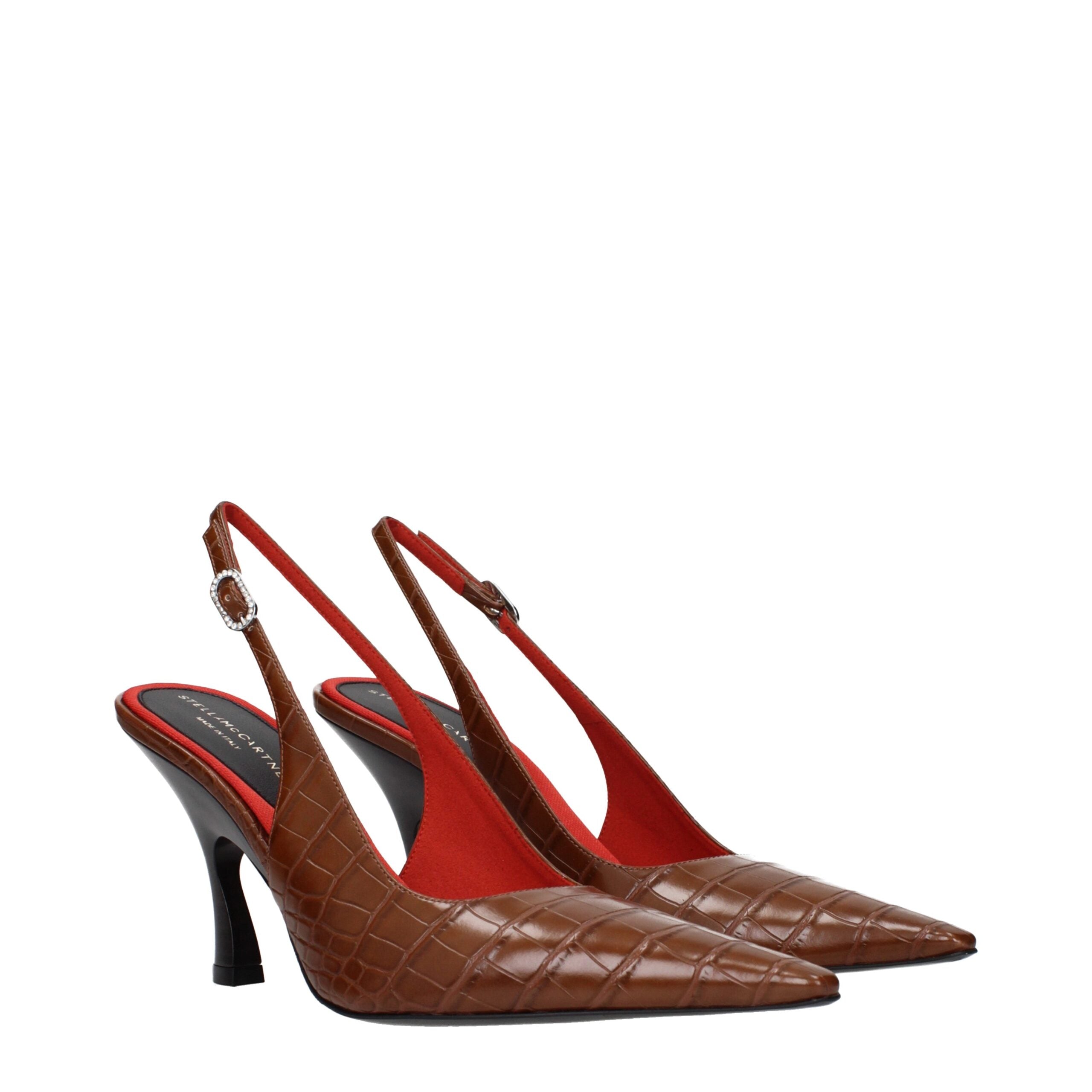 Stella McCartney brune skinnpumps med høy hæl