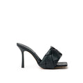 Bottega Veneta Green Leather Stiletto Heel Sandals