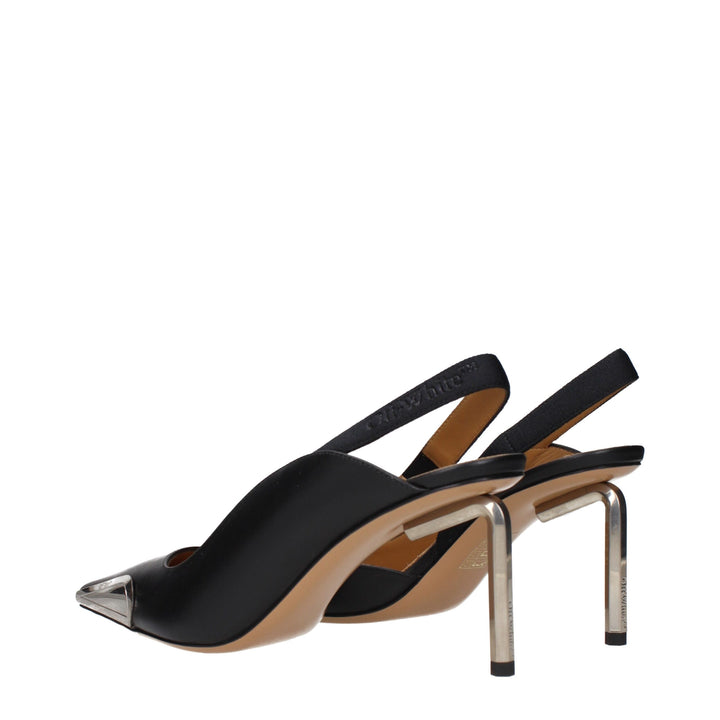 Off-White svarte pumps i skinn med høy hæl