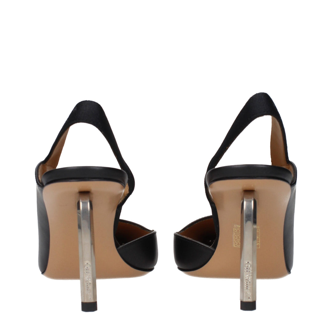 Off-White svarte pumps i skinn med høy hæl